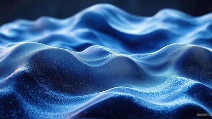 Obraz premium flowing blue wave cloth with alpha channel 3d rendering