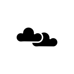 Cloud icon Flat simple outline set