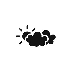 Cloudy Day icon Flat simple outline set