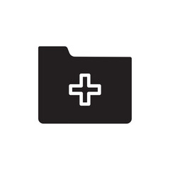 Create folder icon Flat simple outline set