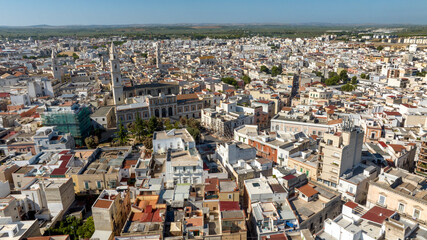 Aerial view of the historic center of Andria, in Puglia, Italy.