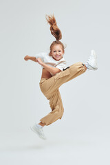 joyful jumping girl
