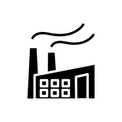 Factory icon Flat simple outline set