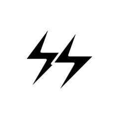 Flash icon Flat simple outline set