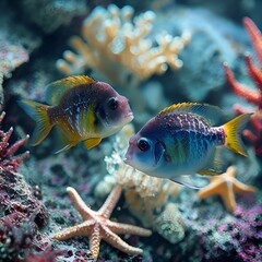Beautiful sea and beautiful fishes like a world made up of the most beautiful fishes and coral reefs in the ocean.