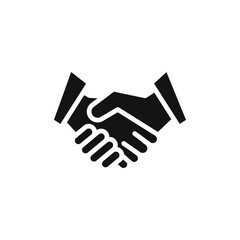 Handshake icon Flat simple outline set