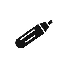 Highlighter icon Flat simple outline set