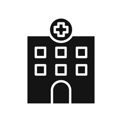 Hospital icon Flat simple outline set