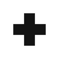 Hospital sign icon Flat simple outline set