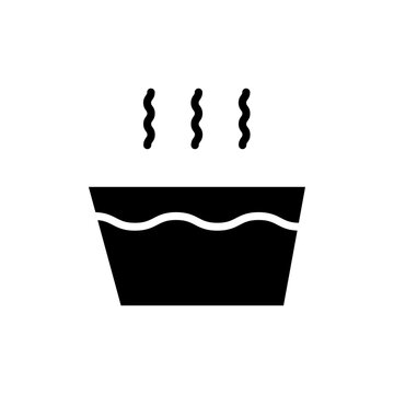black bowl steaming water clip art preview