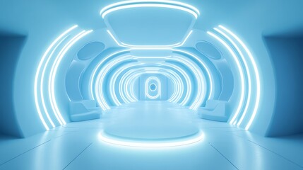 Obraz premium Abstract Neon Tunnel