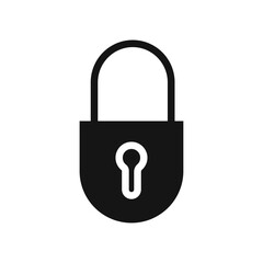 Lock icon Flat simple outline set