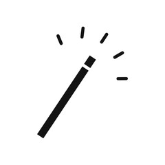 Magic wand icon Flat simple outline set