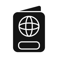 Passport icon Flat simple outline set