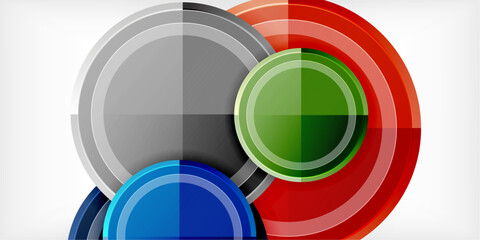 Obraz premium Abstract background - multicolored circles, trendy minimal geometric design, vector illustration
