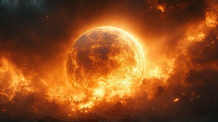 Obraz premium glowing particles surrounding around the planet 3d rendering