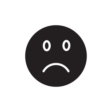 recommend clip art: Sad icon Flat simple outline set