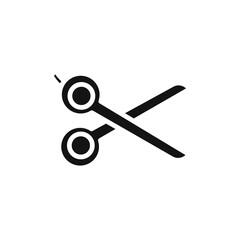 Scissor icon Flat simple outline set