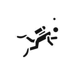 Scuba diving icon Flat simple outline set