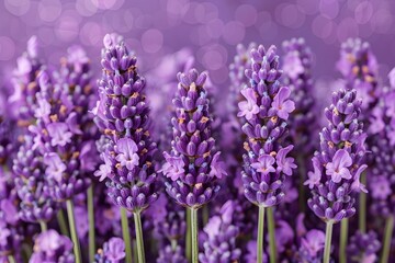 Obraz premium Lavender Blooms Close-Up with Bokeh Background - Perfect for Posters and Prints