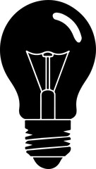 Minimalist Black Light Bulb Icon