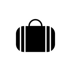 Suitcase icon Flat simple outline set