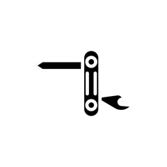 Swiss Knife icon Flat simple outline set