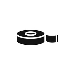 Tape icon Flat simple outline set