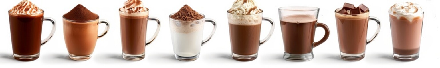 Hot Chocolate Variations Isolated On White