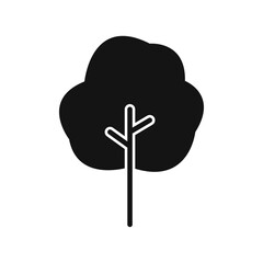 Tree icon Flat simple outline set