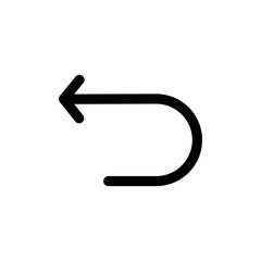 Undo icon Flat simple outline set