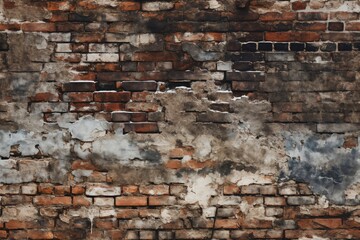 old brick wall brown color for background or texture