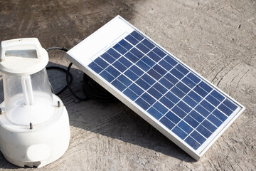 Solar cell with its lamp.