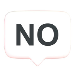 NOの文字の吹き出し3Dアイコン(正面)