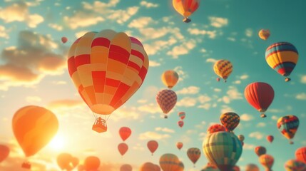 Hot Air Balloons Soaring in the Sky