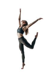 Fototapeta premium Woman doing dancing exercise transparent background