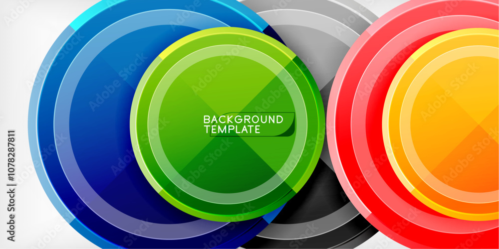Poster geometric design abstract background - circles