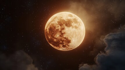 Naklejka premium The moon is close up. The moon's surface is rough.