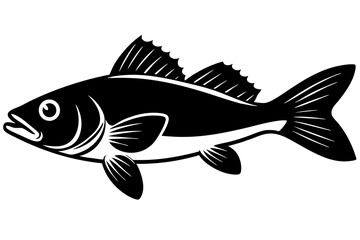 Walleye Fish Silhouette Vector Art.