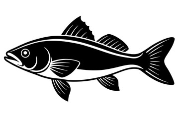 Walleye Fish Silhouette Vector Art.