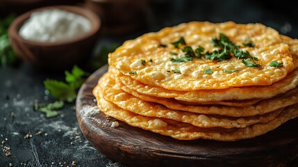 indian frybread background with copy space