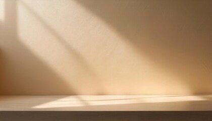 Light beige wall with warm natural sunlight glow.