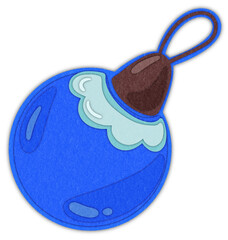 Christmas tree ball  paper cut illustration