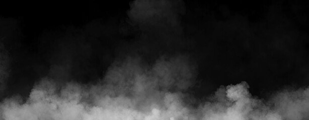 Panoramic view misty fire smoke background. Abstract texture overlays for copyspace. Stock illustration.