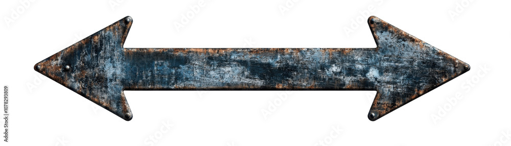 Poster a rusty arrow pointing to the right. transparent background