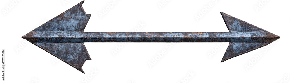 Poster a rusty arrow pointing to the right. transparent background