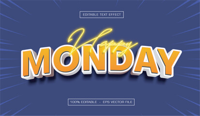 Happy monday 3D Text Effect