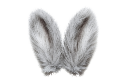 Soft gray rabbit ears perfect for costume or playful use.