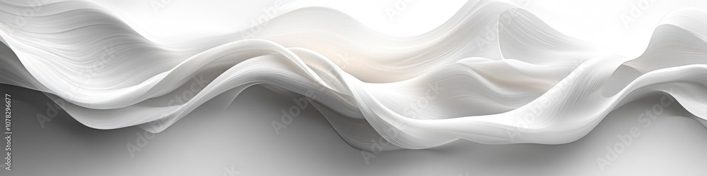 Poster abstract flowing white fabric creating a soft, serene atmosphere.