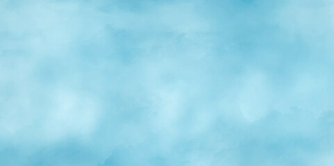 blue sky with cloud watercolor heaver light sunny space background.